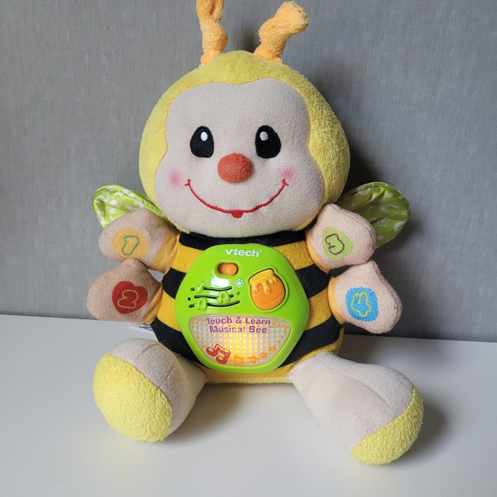 VTech Touch & Learn Musical Bee Baby Toy Yellow Black Plush Interactive Sensory